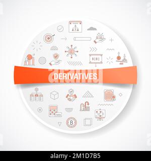 derivatives concept with icon set template banner with modern blue ...