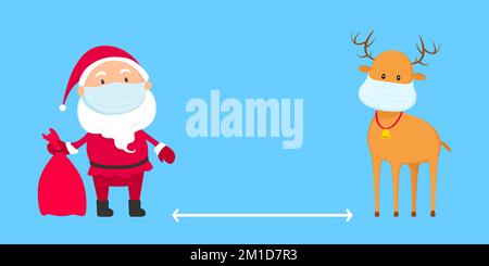 KEEP DISTANCE poster. Vector illustration. Stock Vector
