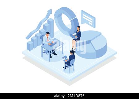 Corporate culture. Workplace culture, communication gap, racial discrimination, company team, body language.isometric vector modern illustration Stock Vector