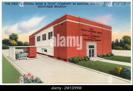 The First National Bank & Trust Company in Macon, Ga. -- southside branch , Commercial facilities, Tichnor Brothers Collection, postcards of the United States Stock Photo