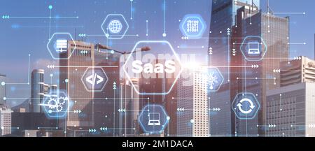 SaaS, Software as a Service. Networking Technology Internet concept Stock Photo