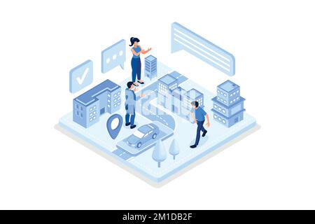 Car sharing concept. Can use for web banner, infographics, hero images, isometric flat vector modern illustration Stock Vector