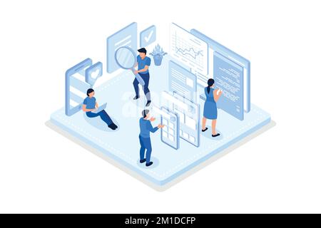 Seo concept. Can use for web banner, infographics, hero images, isometric flat vector modern illustration Stock Vector