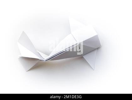 Paper fish origami isolated on a blank white background Stock Photo
