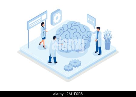 Artificial intelligence concept. Can use for web banner, infographics, hero images, isometric vector modern illustration Stock Vector