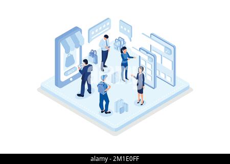 Online shopping concept. Can use for web banner, infographics, hero images, isometric vector modern illustration Stock Vector