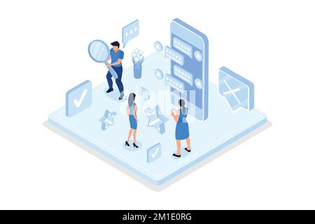 Freelancers service concept banner with text place. Can use for web banner, infographics, hero images, isometric vector modern illustration Stock Vector