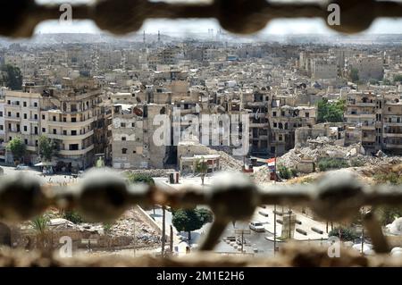 View from the Citadel of Aleppo, Syria Stock Photo