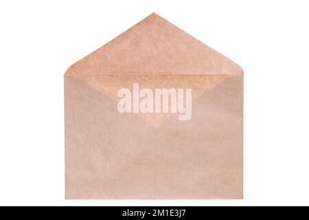 open brown mail envelope isolated on white background. High quality photo Stock Photo