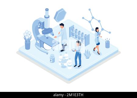 Medical research concept. Can use for web banner, infographics, hero images, isometric vector modern illustration Stock Vector