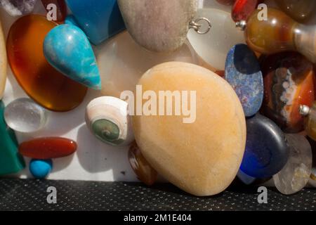 Set of natural mineral gemstones of a certain type Stock Photo
