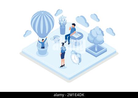 We are hiring concept with character. Can use for web banner, infographics, hero images, isometric vector modern illustration Stock Vector