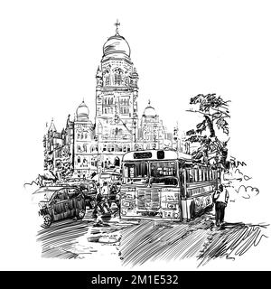 Chhatrapati Shivaji Terminus railway station (CSTM), is a historic railway station and a UNESCO World Heritage Site in Mumbai, Maharashtra, Mumbai CST Stock Photo