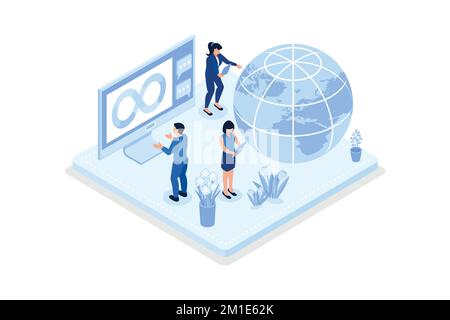 Green energy, sustainable industry, isometric vector modern illustration Stock Vector