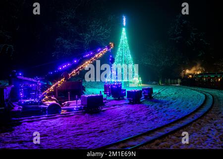 Christmas at Perrygrove Railway, Coleford. Stock Photo