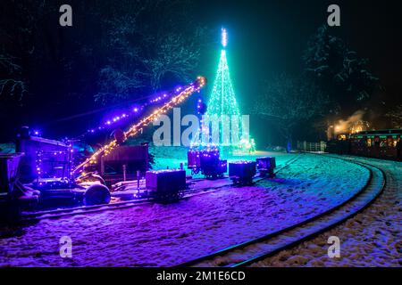 Christmas at Perrygrove Railway, Coleford. Stock Photo