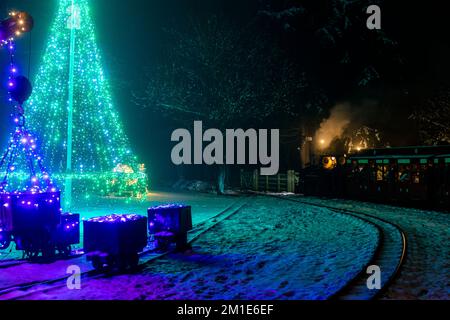 Christmas at Perrygrove Railway, Coleford. Stock Photo