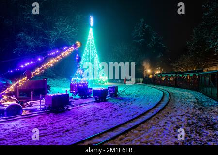 Christmas at Perrygrove Railway, Coleford. Stock Photo