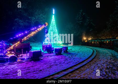 Christmas at Perrygrove Railway, Coleford. Stock Photo