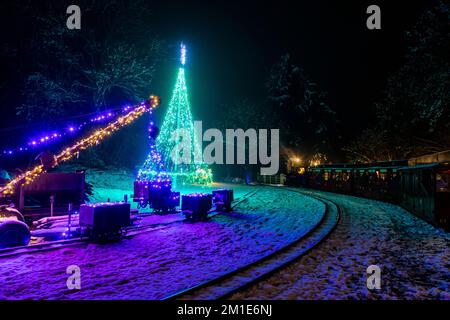 Christmas at Perrygrove Railway, Coleford. Stock Photo