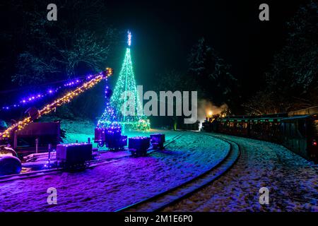 Christmas at Perrygrove Railway, Coleford. Stock Photo