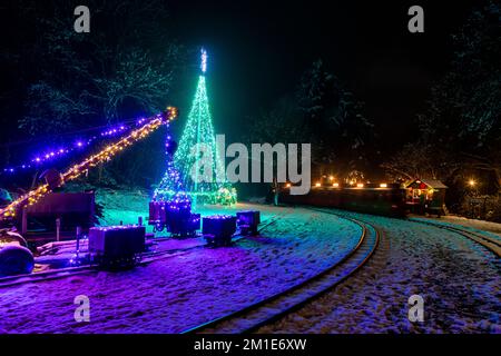 Christmas at Perrygrove Railway, Coleford. Stock Photo