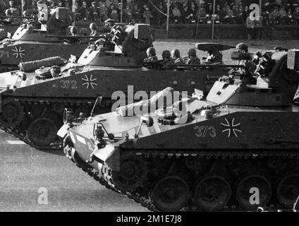 The field parade, a weapons display by all units of the Bundeswehr and NATO on 22 March 1972 in Wunstorf, Lower Saxony, Germany, Europe Stock Photo