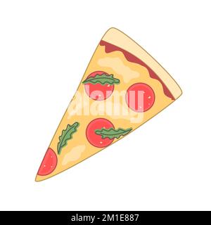 Fast food pizza slice icon. Simple vector illustration isolated on white background Stock Vector