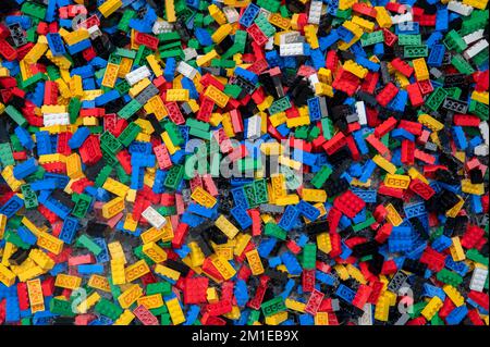 Close Up Of A Bunch Lego Pieces At Amsterdam The Netherlands 9-11-2022 Stock Photo
