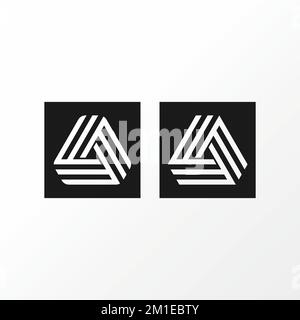 Amazing triangle line in 3D Image graphic icon logo design abstract concept vector stock. Can be used as a symbol associated with monogram Stock Vector