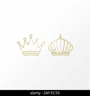 Amazing king and queen crown in line art Image graphic icon logo design abstract concept vector stock. Can be used as a symbol associated with luxury Stock Vector