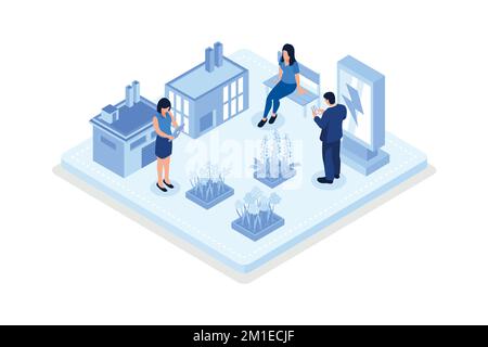 Sustainability, Electric power industry station, isometric vector modern illustration Stock Vector