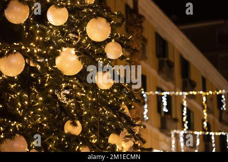 The general view of the Christmas tree included in the Salerno Luci d'Artista 2022-2023 event on December 09, 2022 in Salerno, Italy. Photo by Nicola Stock Photo