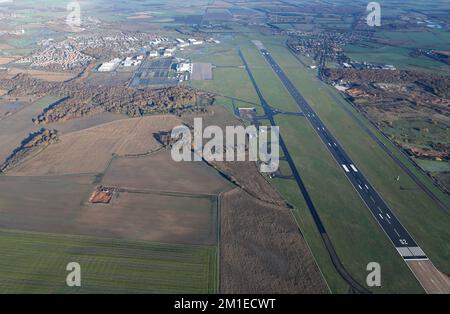 aerial view of the now closed Doncaster Sheffield Airport, taken in December 2022 Stock Photo