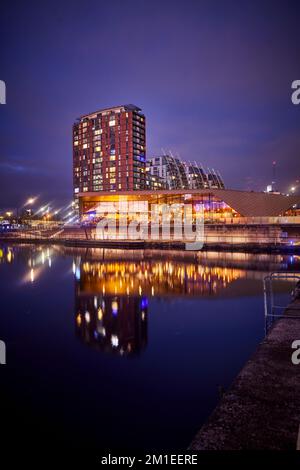 MediaCityUK Salford Quays waterfront The Alchemist bar Stock Photo