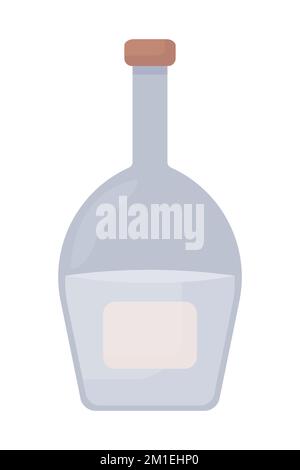 Glass water with liquid semi flat color vector object Stock Vector