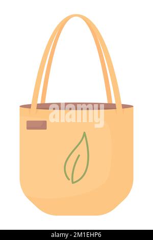 Eco bag semi flat color vector object Stock Vector