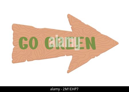 Go green arrow semi flat color vector object Stock Vector