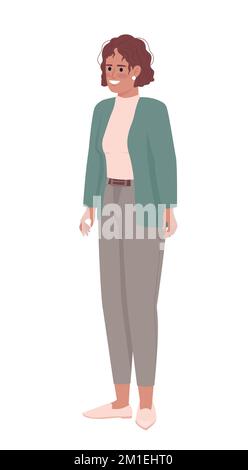 Young smiling businesswoman semi flat color vector character Stock Vector
