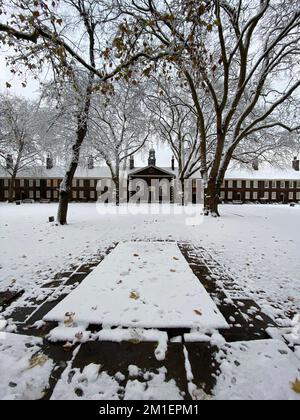 Museum of The Home in East London during the snowstorm Stock Photo