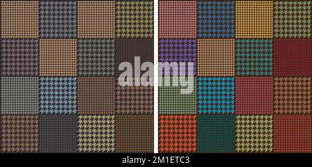 Houndstooth Patchwork Pattern. Retro Quilt Patchwork Pattern For Textile And Decoration Stock Vector