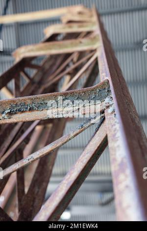 Rusted and Textured Metal Structure Stock Photo