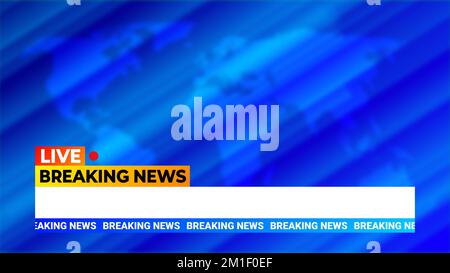 Breaking news template with 3d red and blue badge, Breaking news text on  dark blue with earth and world map background, TV News show Broadcast  templat Stock Photo - Alamy