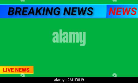 breaking news and live news illustration image on green screen. concept for daily news. Stock Photo