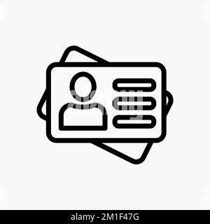 Employee clerk card, id card icon, vcard vector icon illustration for graphic design, logo, web site, social media, mobile app, ui Stock Vector