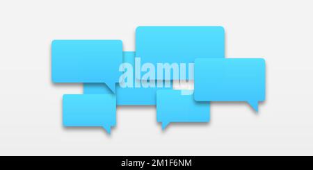 Set of blue speech bubbles icons. Communication between people, a kind of active conversation. The concept of human communication. illustration of spe Stock Vector