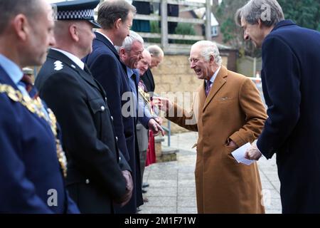 King Charles III during his visit to Royal National College for the Blind (RNC) in Hereford. Picture date: Monday December 12, 2022. Stock Photo