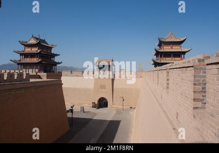 Jiayuguan pass in Gansu, Chian Stock Photo