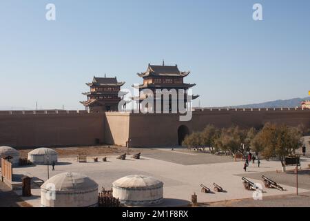 Jiayuguan pass in Gansu, Chian Stock Photo