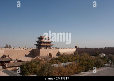 Jiayuguan pass in Gansu, Chian Stock Photo